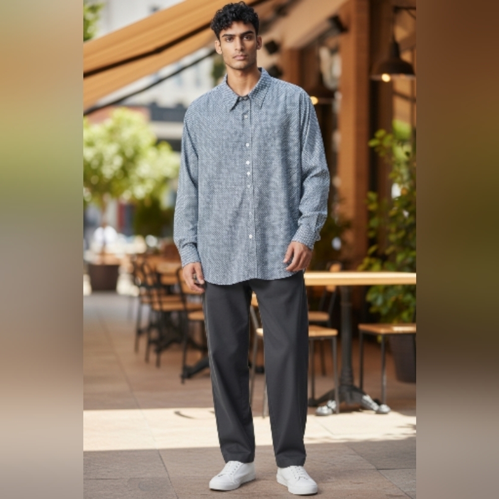 King Size Men's Size 6xl Button Up Causal Dress Shirt